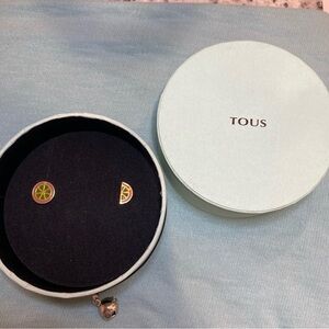 Tous Saint Tropez half orange gold vermeil earrings